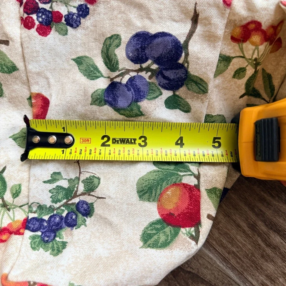Longaberger Fruit Medley Medium Boardwalk Basket Ruffle Pocket Fabric Liner